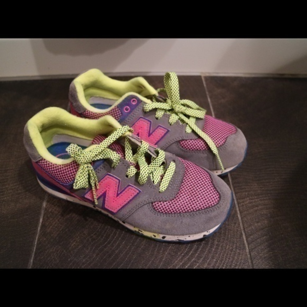 New Balance 574 Neon Multi Color Sneakers Almost New